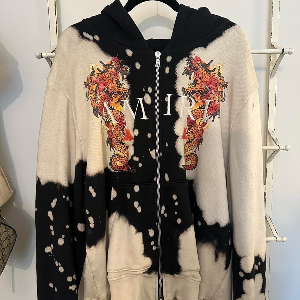Men’s AMIRI Bleached Dragon Zip Hoodie